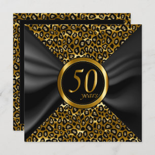 Invitation 50e année d'or avec satin noir