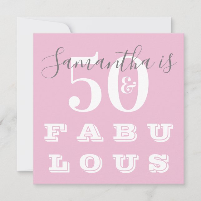 Invitation 50e anniversaire 50 fabuleuse fête d'anniversaire  (Devant)