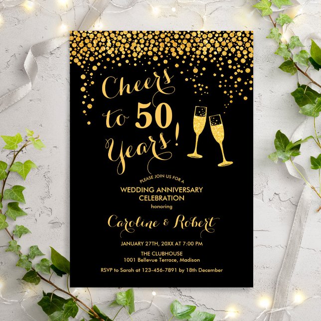 Invitation 50e anniversaire - À 50 ans d'or noir (Créateur téléchargé)