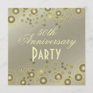 Invitation 50e ANNIVERSAIRE / ANNIVERSAIRE D'OR / PAPIER LUXE