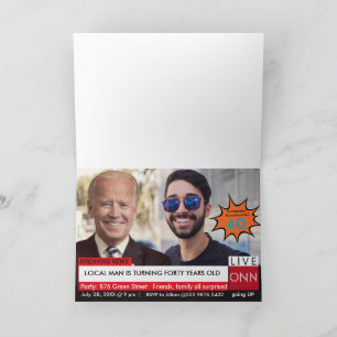 Invitation 50e anniversaire Biden Mens Funny TV News