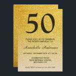 Invitation 50e anniversaire Black Gold Parties scintillant Sp<br><div class="desc">Célébrez votre fête d'anniversaire avec cette Glam Classic Black Yellow Gold Parties scintillant Sparkle Birthday Card Invitation.</div>
