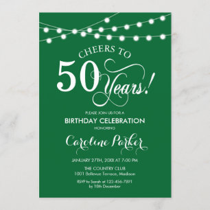 Invitation 50e anniversaire - Blanc vert
