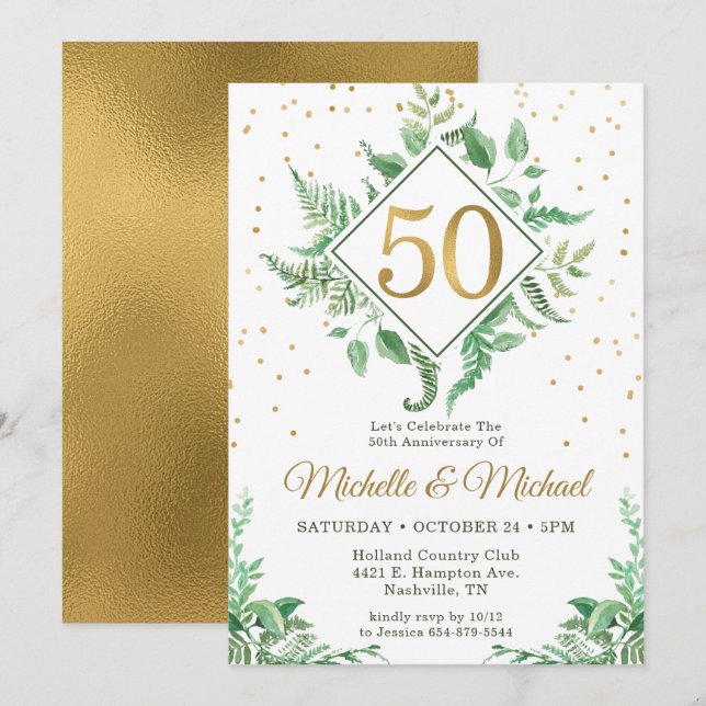 Invitation 50e anniversaire Botanique (Devant / Derrière)