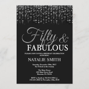 Invitation 50e anniversaire Cinquante et fabuleuse Parties sc