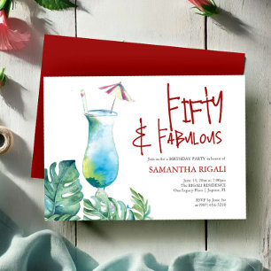 Invitation 50e anniversaire Cocktail tropical
