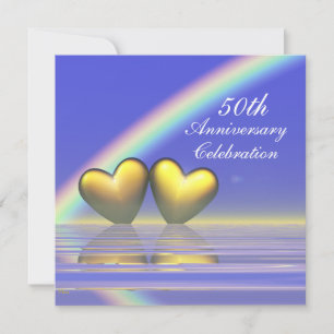 Invitation 50e Anniversaire Cœurs Dorés