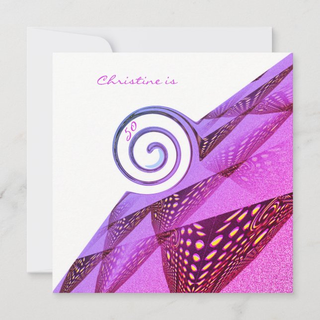 Invitation 50e anniversaire Conception de la spirale violette (Devant)