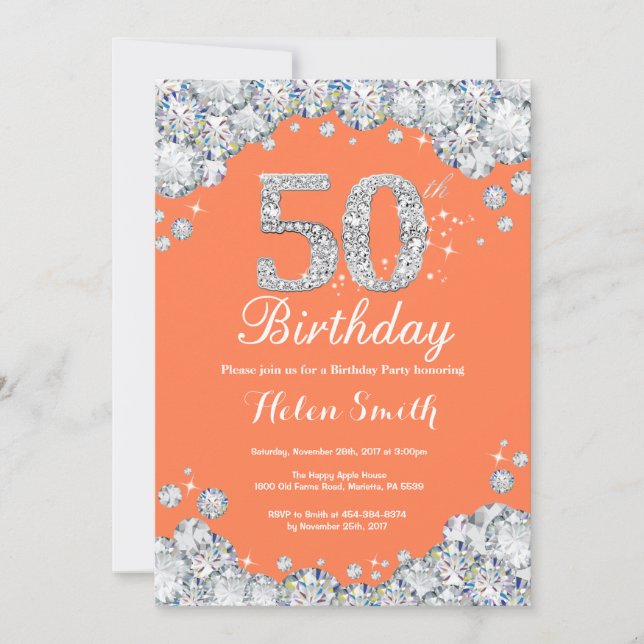 Invitation 50e anniversaire Coral et Diamant d'argent (Devant)