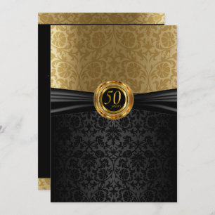 Invitation 50e anniversaire Damask Design