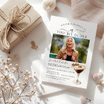 Invitation 50e anniversaire de fête Photo Espresso Martini<br><div class="desc">La photo du célébrant d'anniversaire prend le centre de cette invitation branchée à martini anniversaire. Le design élégant et chic comprend un expresso martini. Un joli arc ajoute une touche féminine. Tout le texte est modifiable.</div>