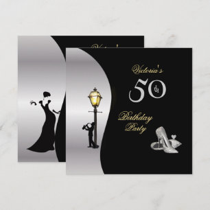 Invitation 50e anniversaire de fête Stillettos Lampe Diamond