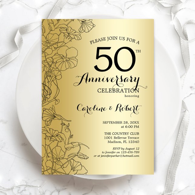 Invitation 50e anniversaire de Fleur d'Or (Créateur téléchargé)