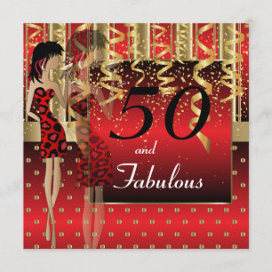 Invitation 50e anniversaire de la fête de la fille Bash   Rou