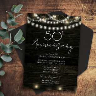 Invitation 50e anniversaire de la fête des feux de bois rusti