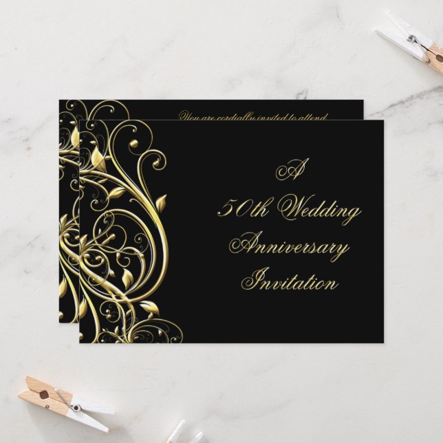 Invitation 50e anniversaire de la floraison de l'or noir (Devant/Arrière en situation)