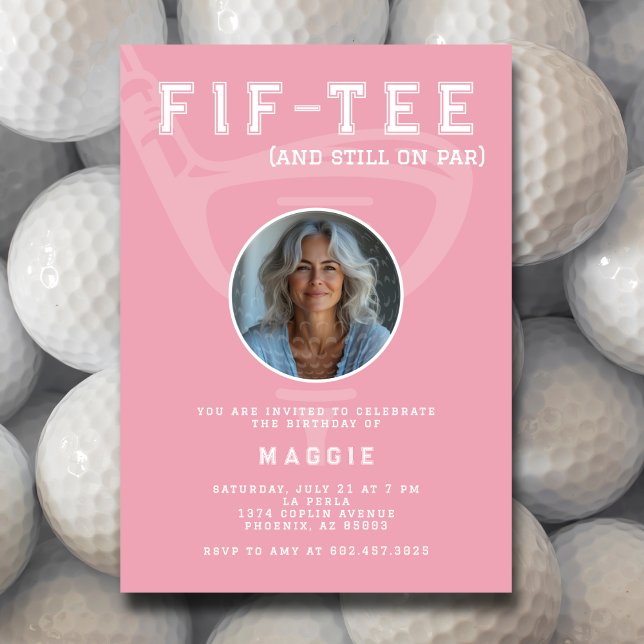 Invitation 50e Anniversaire de la partie de golf des femmes T (Créateur téléchargé)