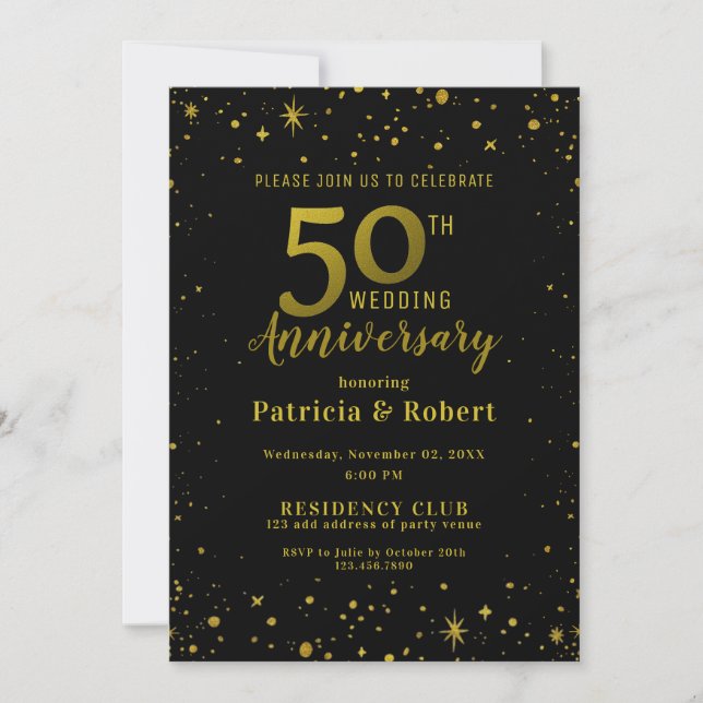 Invitation 50e anniversaire de la Parties scintillant des Noi (Devant)