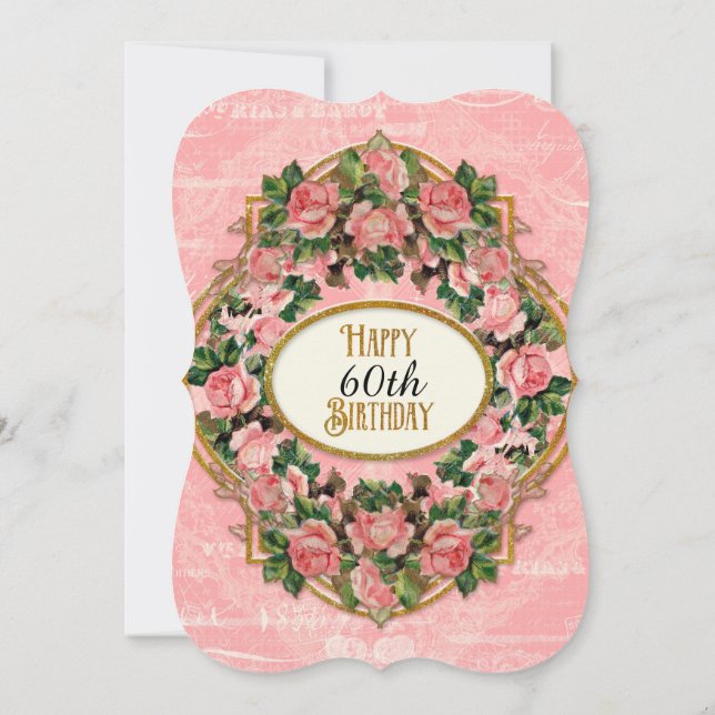 Invitation 50e anniversaire de la Parties scintillant d'or Ro (Dos)