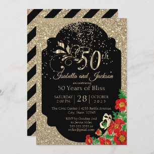 Invitation 50e anniversaire de la Parties scintillant Gold Co