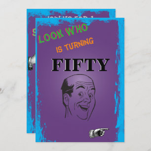 Invitation 50e anniversaire de l'homme chauve surprise