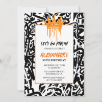 50e anniversaire de l'invitation Hommes Fête Graff