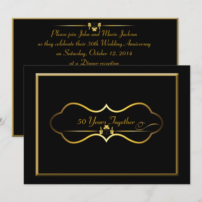 Invitation 50e anniversaire de mariage (Devant / Derrière)