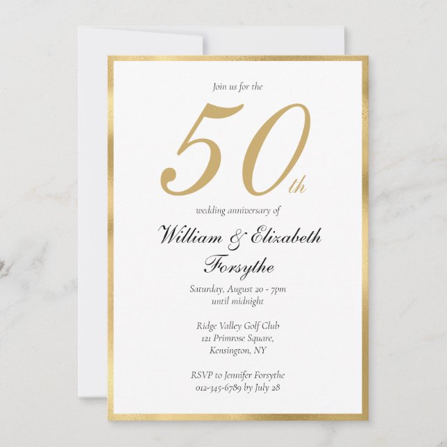 Invitation 50e anniversaire de mariage (Devant)