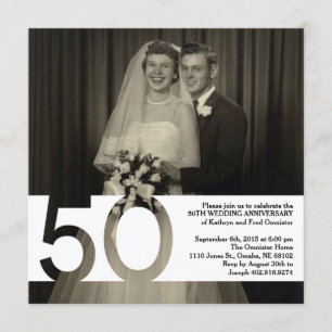 Invitation 50e anniversaire de mariage 5,25 x 5,25