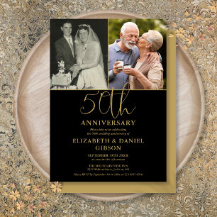 Invitation 50e anniversaire de mariage alors et maintenant 2