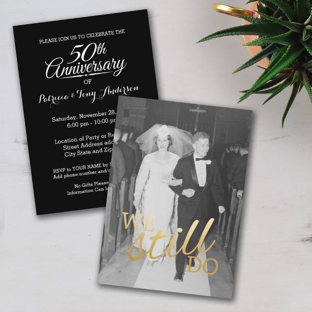 Invitation 50e anniversaire de mariage avec photo - Nous somm (Créateur téléchargé)