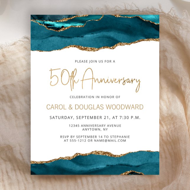Invitation 50e anniversaire de mariage Budget Sarc (Créateur téléchargé)