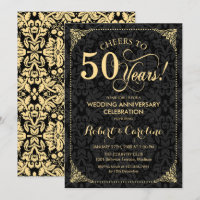 50e anniversaire de mariage - Damassé noir or
