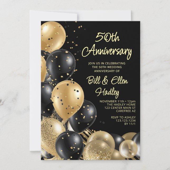 Invitation 50e anniversaire de mariage de diamant (Devant)