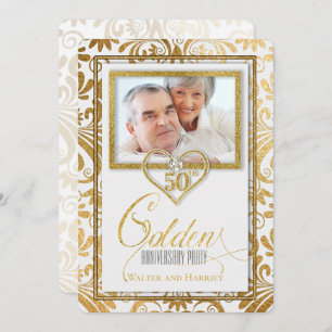 Invitation 50e anniversaire de Mariage d'or Photo