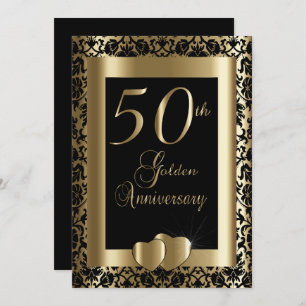 Invitation 50e anniversaire de Mariage d'or   Texte do-it-you