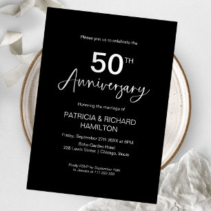 Invitation 50e anniversaire de Mariage élégant