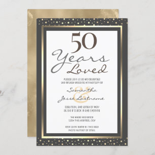 Invitation 50e anniversaire de Mariage Elegant Gold Invitatio