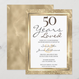 Invitation 50e anniversaire de mariage élégant or