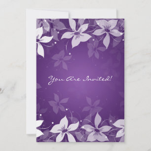 Invitation 50e Anniversaire de Mariage Fleurs Exotiques Viole