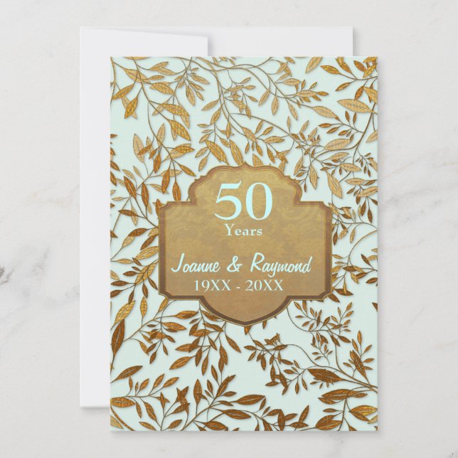 Invitation 50e anniversaire de mariage Leaves of G (Devant)
