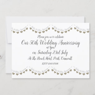 Invitation 50e Anniversaire de Mariage Moderne de Mariage d'O