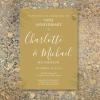 50e anniversaire de mariage moderne Golden