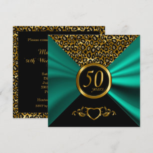 Invitation 50e anniversaire de mariage Motif léopard