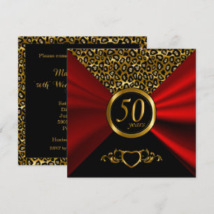 Invitation 50e anniversaire de mariage   Motif léopard
