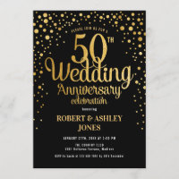 50e anniversaire de mariage - Noir et or