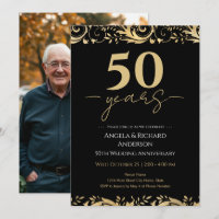 50e anniversaire de mariage or noir