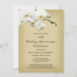 Invitation 50e Anniversaire de Mariage Orchidée Blanche Vinta