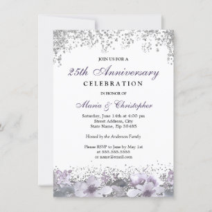 Invitation 50e anniversaire de mariage Paillettes 
