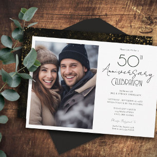 Invitation 50e Anniversaire de Mariage Photo Unique